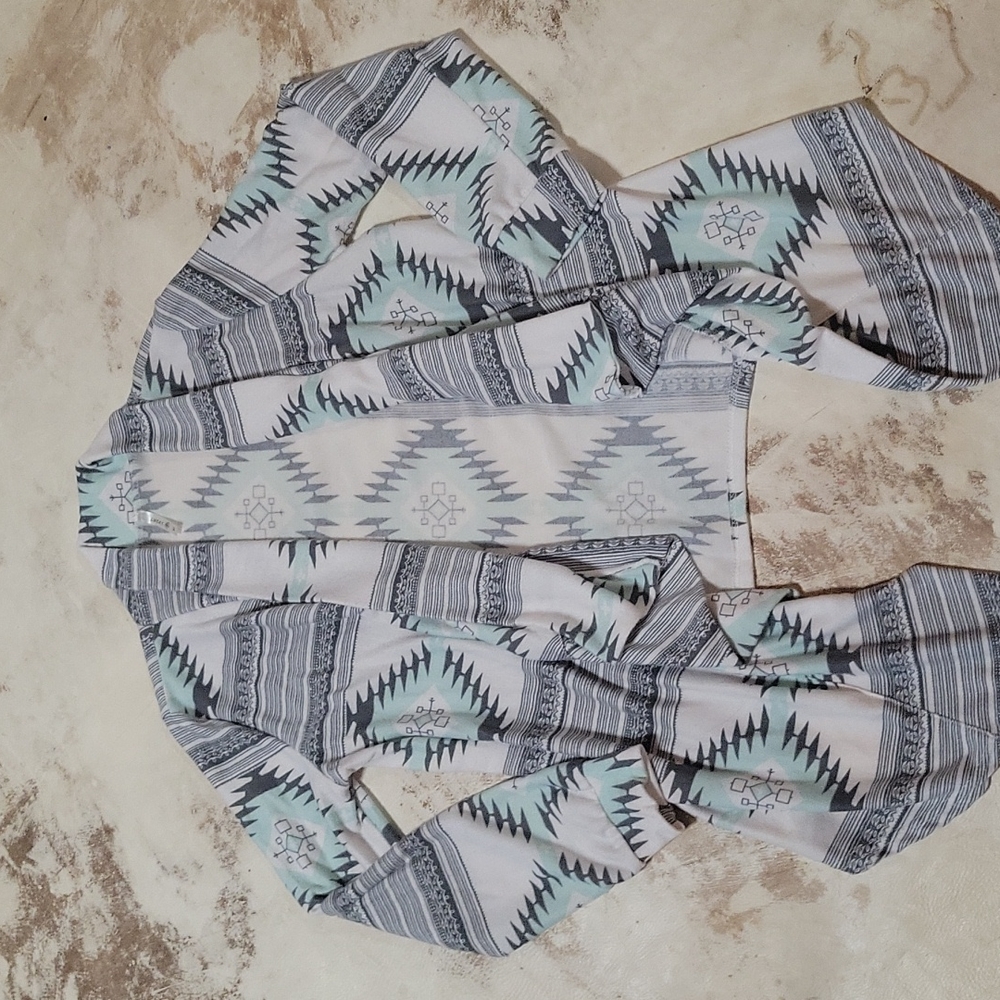 Aztec Print Drape Cardigan
